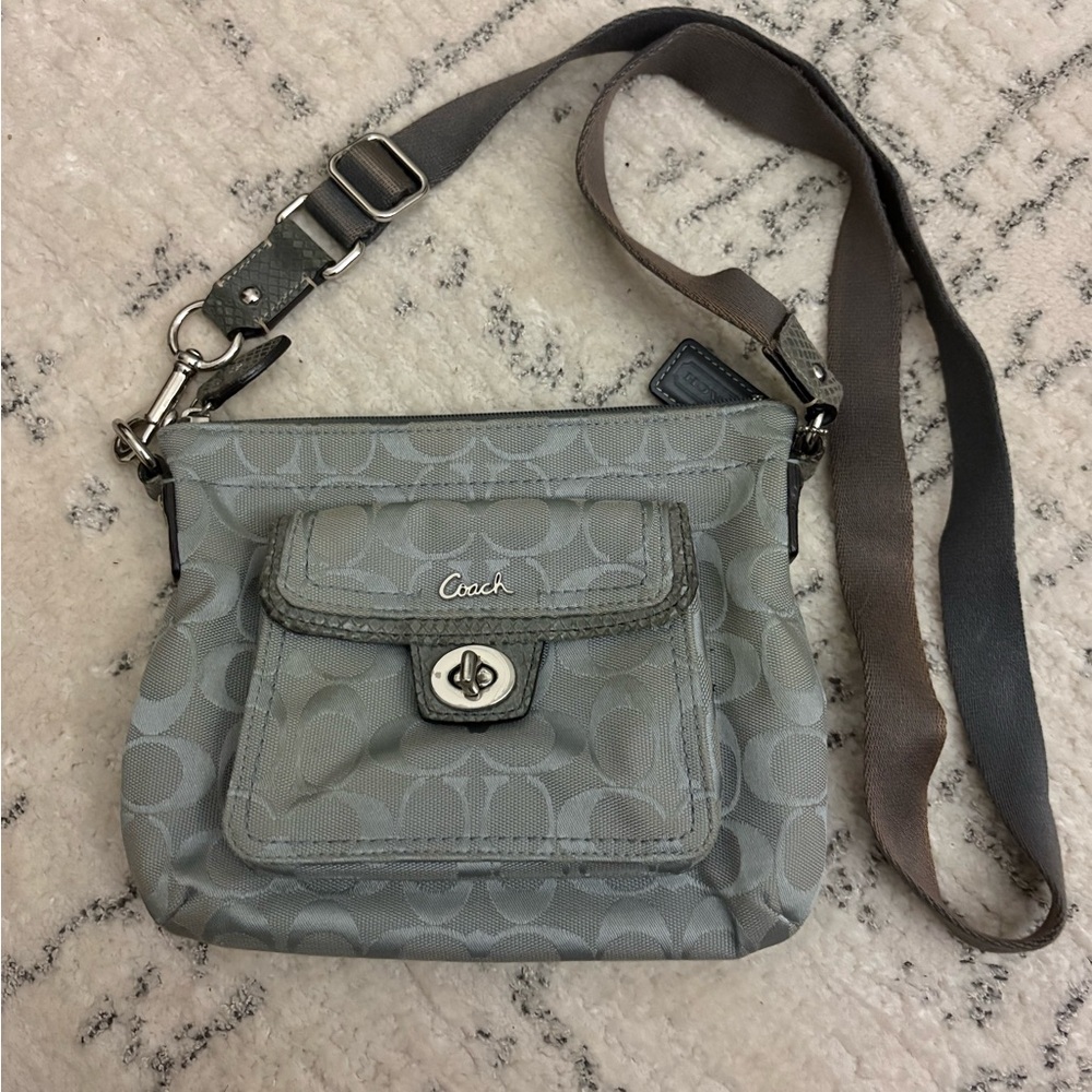 Coach Signature Gray Crossbody Bag